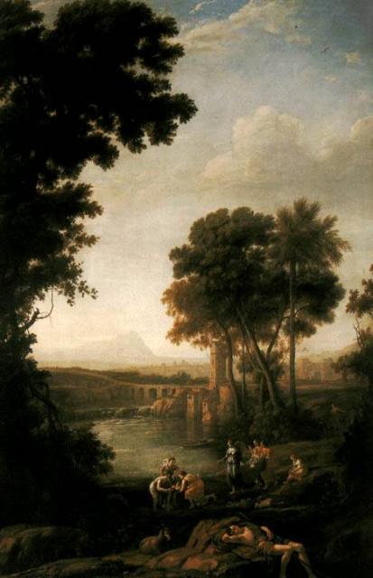 Tájkép a vízből mentett Mózessel (Museo Nacional del Prado) – Claude Lorrain (Claude Gellée)